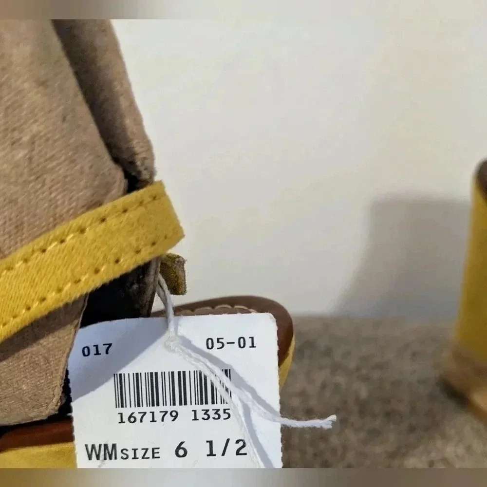 Yellow‎ Espadrille Platform Wedge Sandals Peep Toe Ankle Strap Summer Shoes 6.5